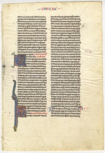 Recto of leaf from the Book of Tobit.