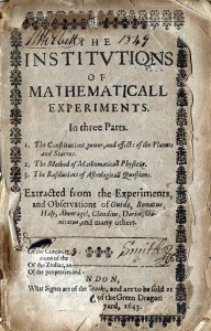 institutions of mathematical experiments