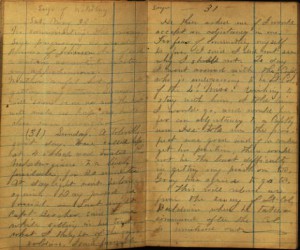 Page from Thomas B. Marshall's Diary