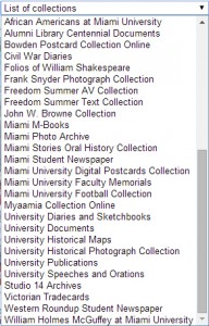 List of currently available collections