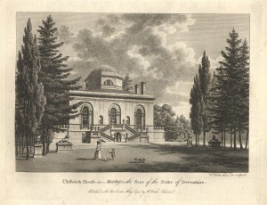 Front view of Chiswick House in Middlesex
