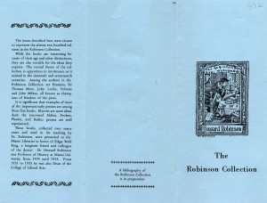 The Robinson Collection brochure outside