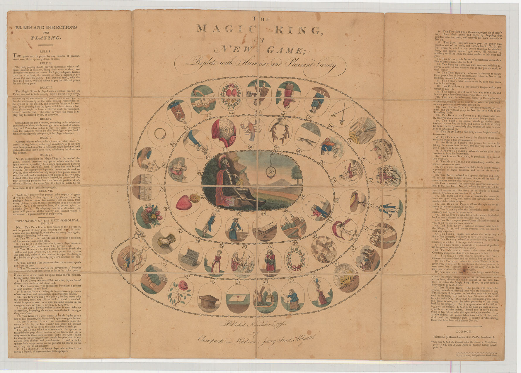 The Magic Ring - a fantasy-esque board game published in 1796.