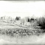 Duck Pond with Peabody and Alumnae Halls