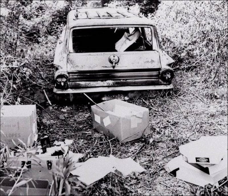 Charred remains of the car used by Chaney, Goodman, & Schwerner
