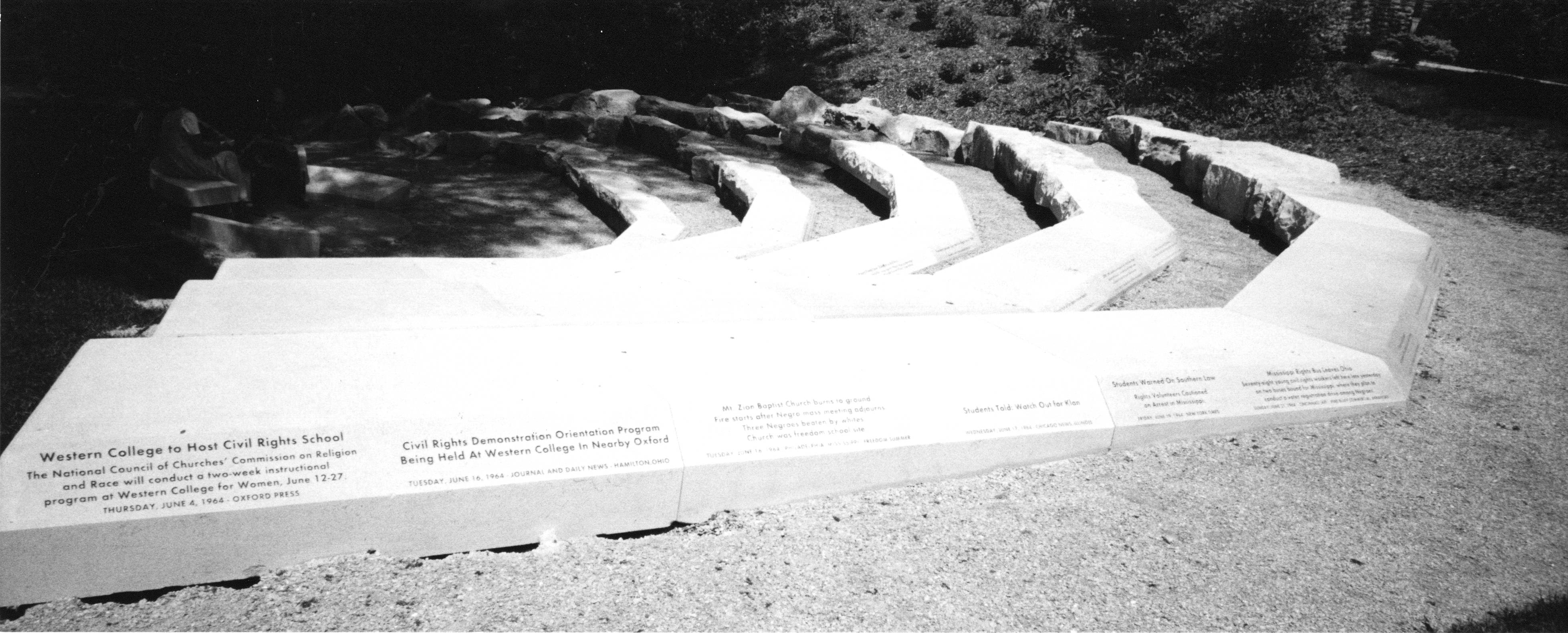 Engraved stones of the Freedom Summer Memorial